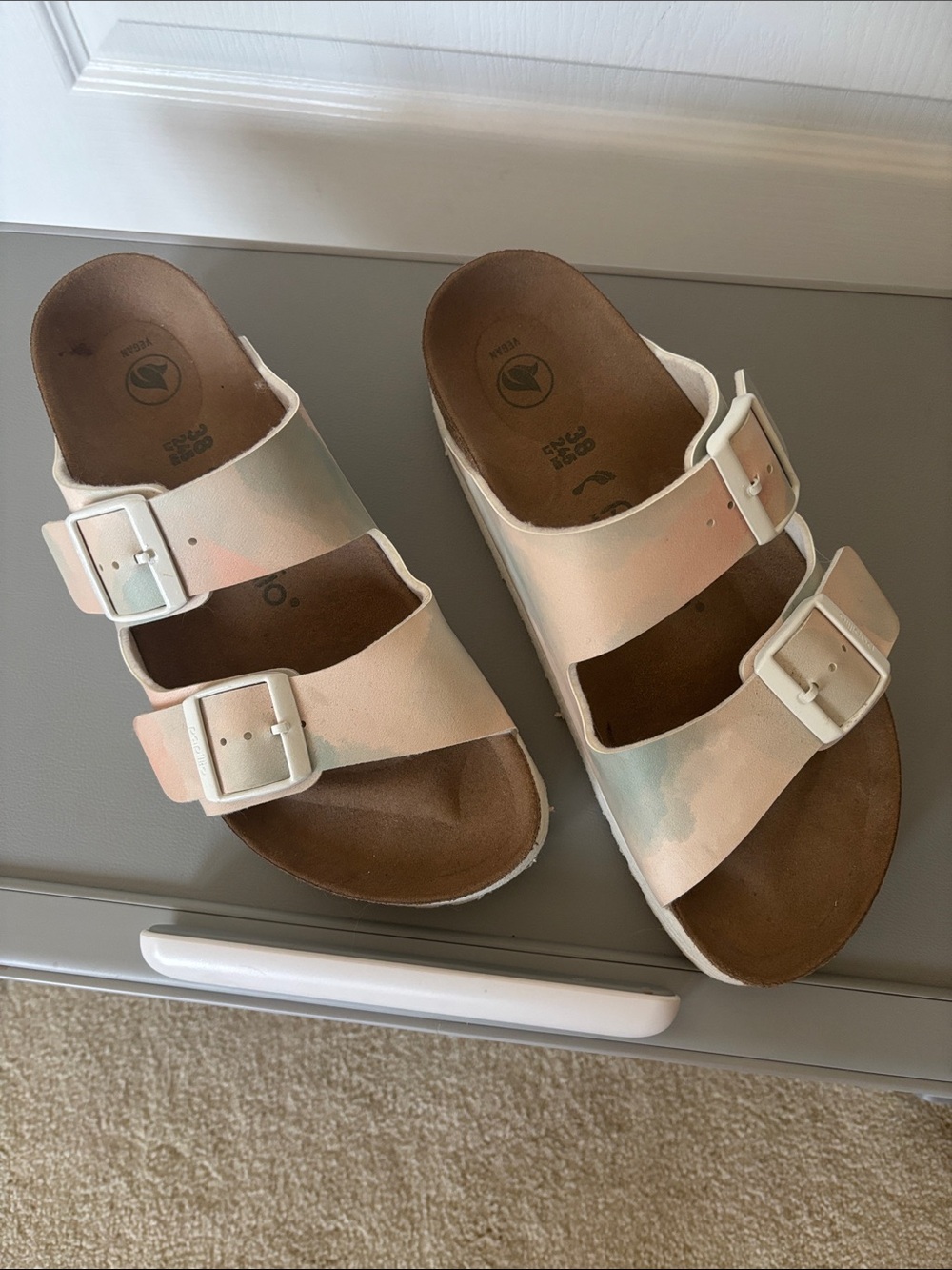 Birkenstock Women's Pastel Multi-Color Two-Buckle Sandals